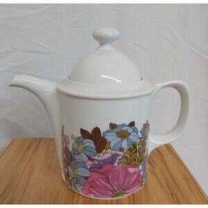 Vintage Royal Tettau Germany Teapot Floral Bavaria Party Girls Garden Mod